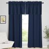 imageNICETOWN Basement Window Christmas 16 Inch Length Rod Pocket Small Blackout Valances for Living Room Christmas Decor Bedroom RV Camper Bathroom Windows 1 Pair 42 inches Wide per Panel Sage GreenNavy