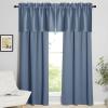 imageNICETOWN Basement Window Christmas 16 Inch Length Rod Pocket Small Blackout Valances for Living Room Christmas Decor Bedroom RV Camper Bathroom Windows 1 Pair 42 inches Wide per Panel Sage GreenStone Blue