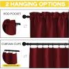 imageNICETOWN Basement Window Christmas 16 Inch Length Rod Pocket Small Blackout Valances for Living Room Christmas Decor Bedroom RV Camper Bathroom Windows 1 Pair 42 inches Wide per Panel Sage GreenBurgundy Red