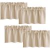 imageNICETOWN Basement Window Christmas 16 Inch Length Rod Pocket Small Blackout Valances for Living Room Christmas Decor Bedroom RV Camper Bathroom Windows 1 Pair 42 inches Wide per Panel Sage GreenBiscotti Beige