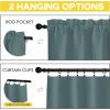 imageNICETOWN Basement Window Christmas 16 Inch Length Rod Pocket Small Blackout Valances for Living Room Christmas Decor Bedroom RV Camper Bathroom Windows 1 Pair 42 inches Wide per Panel Sage GreenGreyish Blue