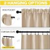 imageNICETOWN Basement Window Christmas 16 Inch Length Rod Pocket Small Blackout Valances for Living Room Christmas Decor Bedroom RV Camper Bathroom Windows 1 Pair 42 inches Wide per Panel Sage GreenBiscotti Beige