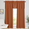 imageNICETOWN Basement Window Christmas 16 Inch Length Rod Pocket Small Blackout Valances for Living Room Christmas Decor Bedroom RV Camper Bathroom Windows 1 Pair 42 inches Wide per Panel Sage GreenBurnt Orange
