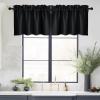 imageNICETOWN Basement Window Christmas 16 Inch Length Rod Pocket Small Blackout Valances for Living Room Christmas Decor Bedroom RV Camper Bathroom Windows 1 Pair 42 inches Wide per Panel Sage GreenBlack