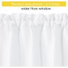 imageNICETOWN Basement Window Christmas 16 Inch Length Rod Pocket Small Blackout Valances for Living Room Christmas Decor Bedroom RV Camper Bathroom Windows 1 Pair 42 inches Wide per Panel Sage GreenPure White
