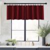 imageNICETOWN Basement Window Christmas 16 Inch Length Rod Pocket Small Blackout Valances for Living Room Christmas Decor Bedroom RV Camper Bathroom Windows 1 Pair 42 inches Wide per Panel Sage GreenBurgundy Red