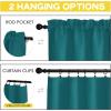 imageNICETOWN Basement Window Christmas 16 Inch Length Rod Pocket Small Blackout Valances for Living Room Christmas Decor Bedroom RV Camper Bathroom Windows 1 Pair 42 inches Wide per Panel Sage GreenPeacock Teal