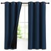 imageNICETOWN Blackout Curtains for Living Room W52 x L63 1 Pair Floral Printed Thermal Curtains Privacy Protection Elegant Botanicals Drapes Ivory Brown Window Treatment for FarmhouseNavy
