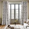 imageNICETOWN Blackout Curtains for Living Room W52 x L63 1 Pair Floral Printed Thermal Curtains Privacy Protection Elegant Botanicals Drapes Ivory Brown Window Treatment for FarmhouseAntique Floraison Off White