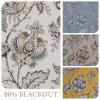 imageNICETOWN Blackout Curtains for Living Room W52 x L63 1 Pair Floral Printed Thermal Curtains Privacy Protection Elegant Botanicals Drapes Ivory Brown Window Treatment for FarmhouseAntique Floraison Off White