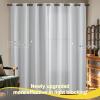 imageNICETOWN Blackout Curtains for Living Room W52 x L63 1 Pair Floral Printed Thermal Curtains Privacy Protection Elegant Botanicals Drapes Ivory Brown Window Treatment for FarmhouseGreyish White
