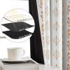 imageNICETOWN Blackout Curtains for Living Room W52 x L63 1 Pair Floral Printed Thermal Curtains Privacy Protection Elegant Botanicals Drapes Ivory Brown Window Treatment for FarmhouseBohemia Terracotta
