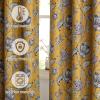 imageNICETOWN Blackout Curtains for Living Room W52 x L63 1 Pair Floral Printed Thermal Curtains Privacy Protection Elegant Botanicals Drapes Ivory Brown Window Treatment for FarmhouseAntique Floraison Oak Brown
