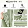 imageNICETOWN Blackout Curtains for Living Room W52 x L63 1 Pair Floral Printed Thermal Curtains Privacy Protection Elegant Botanicals Drapes Ivory Brown Window Treatment for FarmhouseLight Green