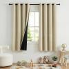 imageNICETOWN Blackout Curtains for Living Room W52 x L63 1 Pair Floral Printed Thermal Curtains Privacy Protection Elegant Botanicals Drapes Ivory Brown Window Treatment for FarmhouseCream