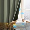 imageNICETOWN Blackout Curtains for Living Room W52 x L63 1 Pair Floral Printed Thermal Curtains Privacy Protection Elegant Botanicals Drapes Ivory Brown Window Treatment for FarmhouseDark Mallard