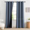 imageNICETOWN Blackout Curtains for Living Room W52 x L63 1 Pair Floral Printed Thermal Curtains Privacy Protection Elegant Botanicals Drapes Ivory Brown Window Treatment for FarmhouseStone Blue