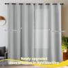 imageNICETOWN Blackout Curtains for Living Room W52 x L63 1 Pair Floral Printed Thermal Curtains Privacy Protection Elegant Botanicals Drapes Ivory Brown Window Treatment for FarmhouseSliver Grey