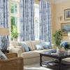 imageNICETOWN Blackout Curtains for Living Room W52 x L63 1 Pair Floral Printed Thermal Curtains Privacy Protection Elegant Botanicals Drapes Ivory Brown Window Treatment for FarmhouseRose Blue