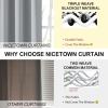 imageNICETOWN Blackout Curtains for Living Room W52 x L63 1 Pair Floral Printed Thermal Curtains Privacy Protection Elegant Botanicals Drapes Ivory Brown Window Treatment for FarmhouseDove Gray