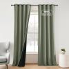 imageNICETOWN Blackout Curtains for Living Room W52 x L63 1 Pair Floral Printed Thermal Curtains Privacy Protection Elegant Botanicals Drapes Ivory Brown Window Treatment for FarmhouseDark Mallard