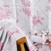 imageNICETOWN Blackout Curtains for Living Room W52 x L63 1 Pair Floral Printed Thermal Curtains Privacy Protection Elegant Botanicals Drapes Ivory Brown Window Treatment for FarmhouseRose Blush Pink