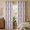 imageNICETOWN Blackout Curtains for Living Room W52 x L63 1 Pair Floral Printed Thermal Curtains Privacy Protection Elegant Botanicals Drapes Ivory Brown Window Treatment for FarmhouseRose Blush Pink