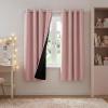 imageNICETOWN Blackout Curtains for Living Room W52 x L63 1 Pair Floral Printed Thermal Curtains Privacy Protection Elegant Botanicals Drapes Ivory Brown Window Treatment for FarmhousePeach Pink