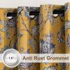 imageNICETOWN Blackout Curtains for Living Room W52 x L63 1 Pair Floral Printed Thermal Curtains Privacy Protection Elegant Botanicals Drapes Ivory Brown Window Treatment for FarmhouseAntique Floraison Oak Brown