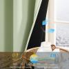 imageNICETOWN Blackout Curtains for Living Room W52 x L63 1 Pair Floral Printed Thermal Curtains Privacy Protection Elegant Botanicals Drapes Ivory Brown Window Treatment for FarmhouseLight Green