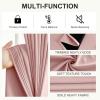 imageNICETOWN Blackout Curtains for Living Room W52 x L63 1 Pair Floral Printed Thermal Curtains Privacy Protection Elegant Botanicals Drapes Ivory Brown Window Treatment for FarmhousePeach Pink