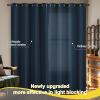 imageNICETOWN Blackout Curtains for Living Room W52 x L63 1 Pair Floral Printed Thermal Curtains Privacy Protection Elegant Botanicals Drapes Ivory Brown Window Treatment for FarmhouseNavy