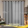 imageNICETOWN Blackout Curtains for Living Room W52 x L63 1 Pair Floral Printed Thermal Curtains Privacy Protection Elegant Botanicals Drapes Ivory Brown Window Treatment for FarmhouseSilver Grey