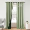 imageNICETOWN Blackout Curtains for Living Room W52 x L63 1 Pair Floral Printed Thermal Curtains Privacy Protection Elegant Botanicals Drapes Ivory Brown Window Treatment for FarmhouseOlive Green