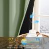 imageNICETOWN Blackout Curtains for Living Room W52 x L63 1 Pair Floral Printed Thermal Curtains Privacy Protection Elegant Botanicals Drapes Ivory Brown Window Treatment for FarmhouseOlive