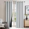 imageNICETOWN Blackout Curtains for Living Room W52 x L63 1 Pair Floral Printed Thermal Curtains Privacy Protection Elegant Botanicals Drapes Ivory Brown Window Treatment for FarmhouseBohemia Indigo
