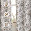 imageNICETOWN Blackout Curtains for Living Room W52 x L63 1 Pair Floral Printed Thermal Curtains Privacy Protection Elegant Botanicals Drapes Ivory Brown Window Treatment for FarmhouseAntique Floraison Off White