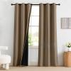 imageNICETOWN Blackout Curtains for Living Room W52 x L63 1 Pair Floral Printed Thermal Curtains Privacy Protection Elegant Botanicals Drapes Ivory Brown Window Treatment for FarmhouseKhaki
