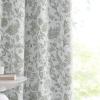 imageNICETOWN Blackout Curtains for Living Room W52 x L63 1 Pair Floral Printed Thermal Curtains Privacy Protection Elegant Botanicals Drapes Ivory Brown Window Treatment for FarmhousePaisley Sage Green