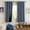 imageNICETOWN Blackout Curtains for Living Room W52 x L63 1 Pair Floral Printed Thermal Curtains Privacy Protection Elegant Botanicals Drapes Ivory Brown Window Treatment for FarmhouseStone Blue