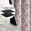 imageNICETOWN Blackout Curtains for Living Room W52 x L63 1 Pair Floral Printed Thermal Curtains Privacy Protection Elegant Botanicals Drapes Ivory Brown Window Treatment for FarmhouseBloom Stamp Blush Petal