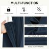 imageNICETOWN Blackout Curtains for Living Room W52 x L63 1 Pair Floral Printed Thermal Curtains Privacy Protection Elegant Botanicals Drapes Ivory Brown Window Treatment for FarmhouseNavy