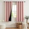 imageNICETOWN Blackout Curtains for Living Room W52 x L63 1 Pair Floral Printed Thermal Curtains Privacy Protection Elegant Botanicals Drapes Ivory Brown Window Treatment for FarmhousePeach Pink