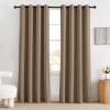 imageNICETOWN Blackout Curtains for Living Room W52 x L63 1 Pair Floral Printed Thermal Curtains Privacy Protection Elegant Botanicals Drapes Ivory Brown Window Treatment for FarmhouseKhaki