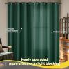 imageNICETOWN Blackout Curtains for Living Room W52 x L63 1 Pair Floral Printed Thermal Curtains Privacy Protection Elegant Botanicals Drapes Ivory Brown Window Treatment for FarmhouseHunter Green