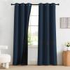 imageNICETOWN Blackout Curtains for Living Room W52 x L63 1 Pair Floral Printed Thermal Curtains Privacy Protection Elegant Botanicals Drapes Ivory Brown Window Treatment for FarmhouseNavy