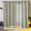 imageNICETOWN Blackout Curtains for Living Room W52 x L63 1 Pair Floral Printed Thermal Curtains Privacy Protection Elegant Botanicals Drapes Ivory Brown Window Treatment for FarmhouseLight Beige