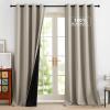 imageNICETOWN Blackout Curtains for Living Room W52 x L63 1 Pair Floral Printed Thermal Curtains Privacy Protection Elegant Botanicals Drapes Ivory Brown Window Treatment for FarmhouseNatural