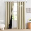 imageNICETOWN Blackout Curtains for Living Room W52 x L63 1 Pair Floral Printed Thermal Curtains Privacy Protection Elegant Botanicals Drapes Ivory Brown Window Treatment for FarmhouseCream