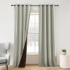imageNICETOWN Blackout Curtains for Living Room W52 x L63 1 Pair Floral Printed Thermal Curtains Privacy Protection Elegant Botanicals Drapes Ivory Brown Window Treatment for FarmhouseSand